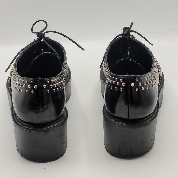 Stuart Weitzman Zealous Studded Platform Loafer Jet Mirror Black. Size 9.5 M - Picture 9 of 16